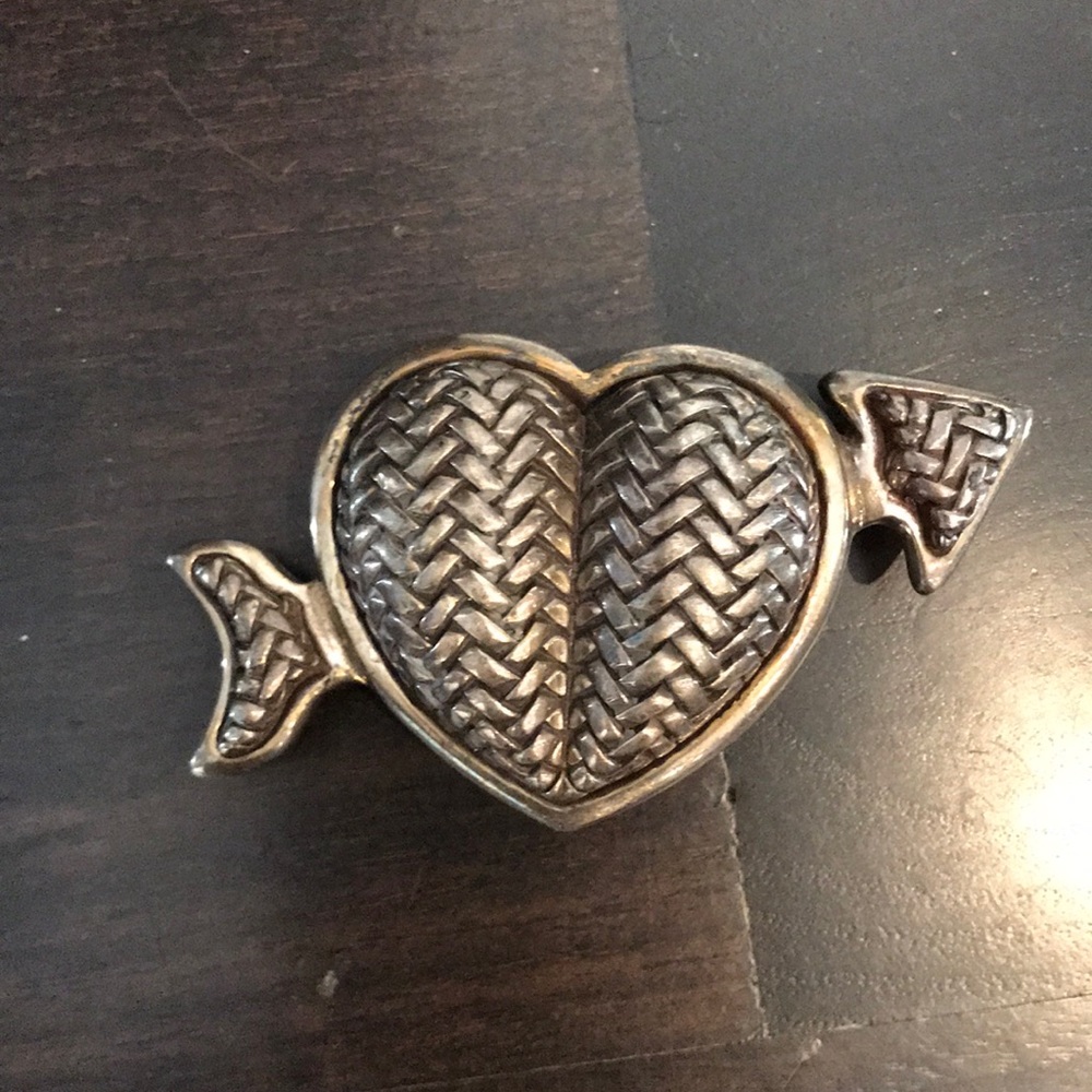 KIESELSTEIN-CORD STERLING SILVER HEART BELT BUCKLE